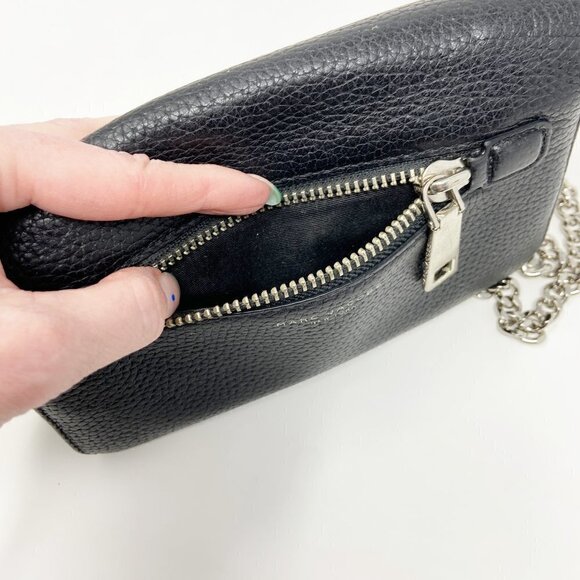 MARC JACOBS | Gotham Pebbled Leather Crossbody Wallet Clutch Black - Picture 10 of 11